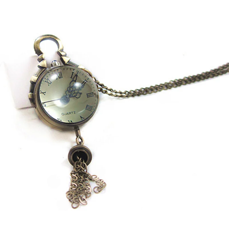 HB0009Korean style Brown Vintage Necklace Court Pocket Watch European and American Nostalgic Ornament ItemslChai