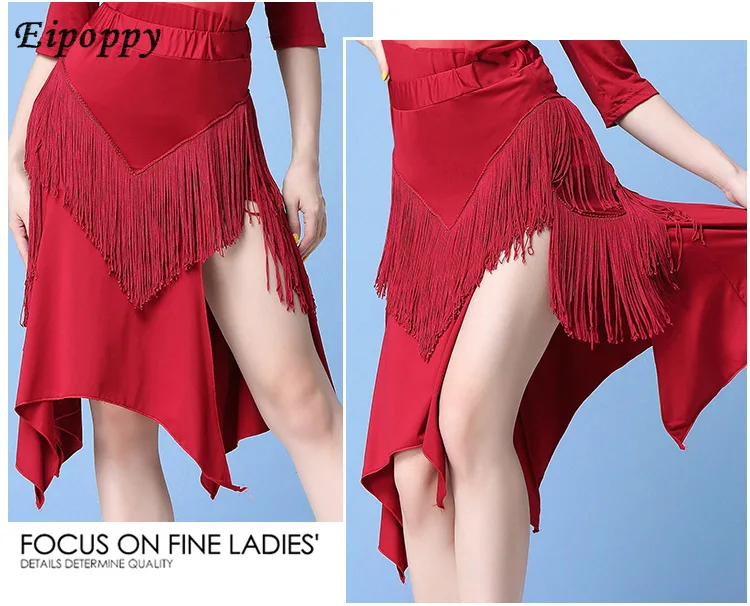 فستان بشراشيب للرقص اللاتيني للكبار ، ملابس أداء مثيرة ، ملابس تمارين جديدة