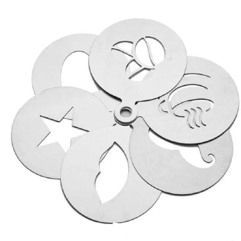 قطع غيار قوالب باريستا كابتشينو فنون إكليل القهوة قالب الطباعة فنون نمط كب كيك الحلوى الزخرفية