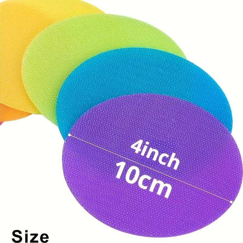 5/10pcs Multicolor Carpet Floor Dot Markers Suitable for Games, Hook and Loop Fixed Dot Stickers Peel & Stick Installation
