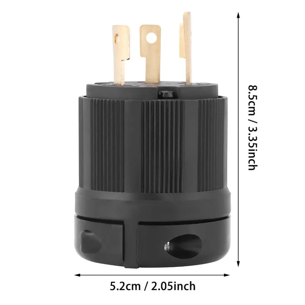 Plug Adapter L5-30P Twist Lock Electrical Plug AC 125V 30A Black Plug 3 Pole Plug Connector Industrial Application