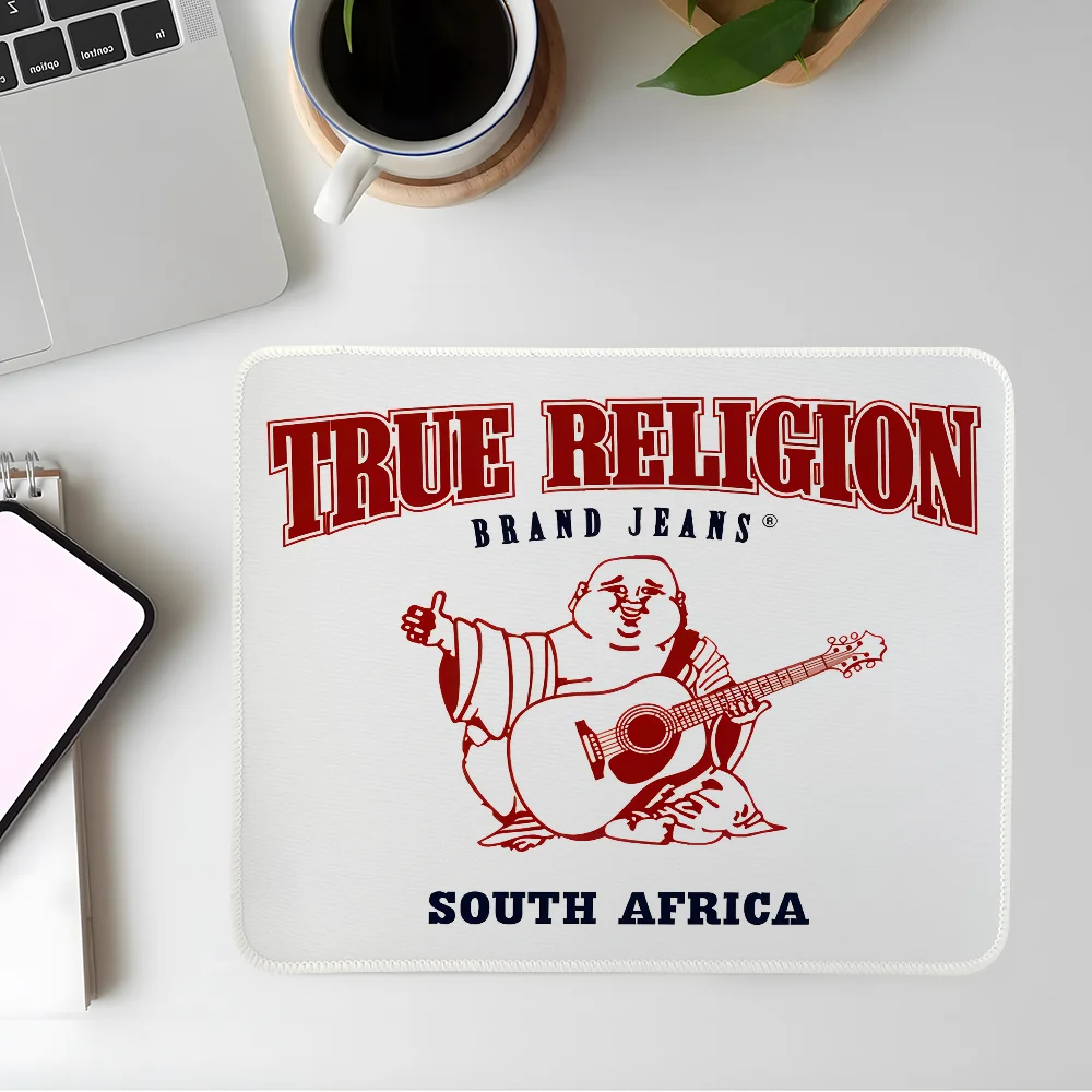 Alfombrilla de ratón Jeans T-True Religion, alfombrilla de ratón para juegos Esports, ordenador portátil, borde de bloqueo, alfombrilla de escritorio de oficina, alfombrilla antideslizante pequeña de goma