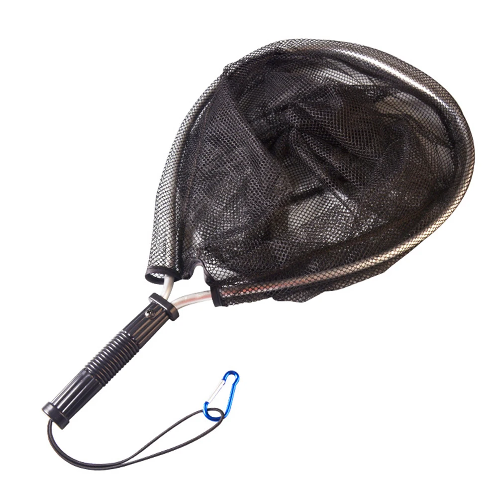 

50cm Folding Landing Nets Aluminum Alloy Retractable Fishing Net Portable Collapsible Mesh Trout Hand Net Foldable Fishing Tools