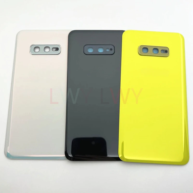 For Samsung Galaxy S10 Plus G975 G973 S10e G970 Original Glass Back Battery Cover Rear Door Housing Case Panel Parts Camera Lens