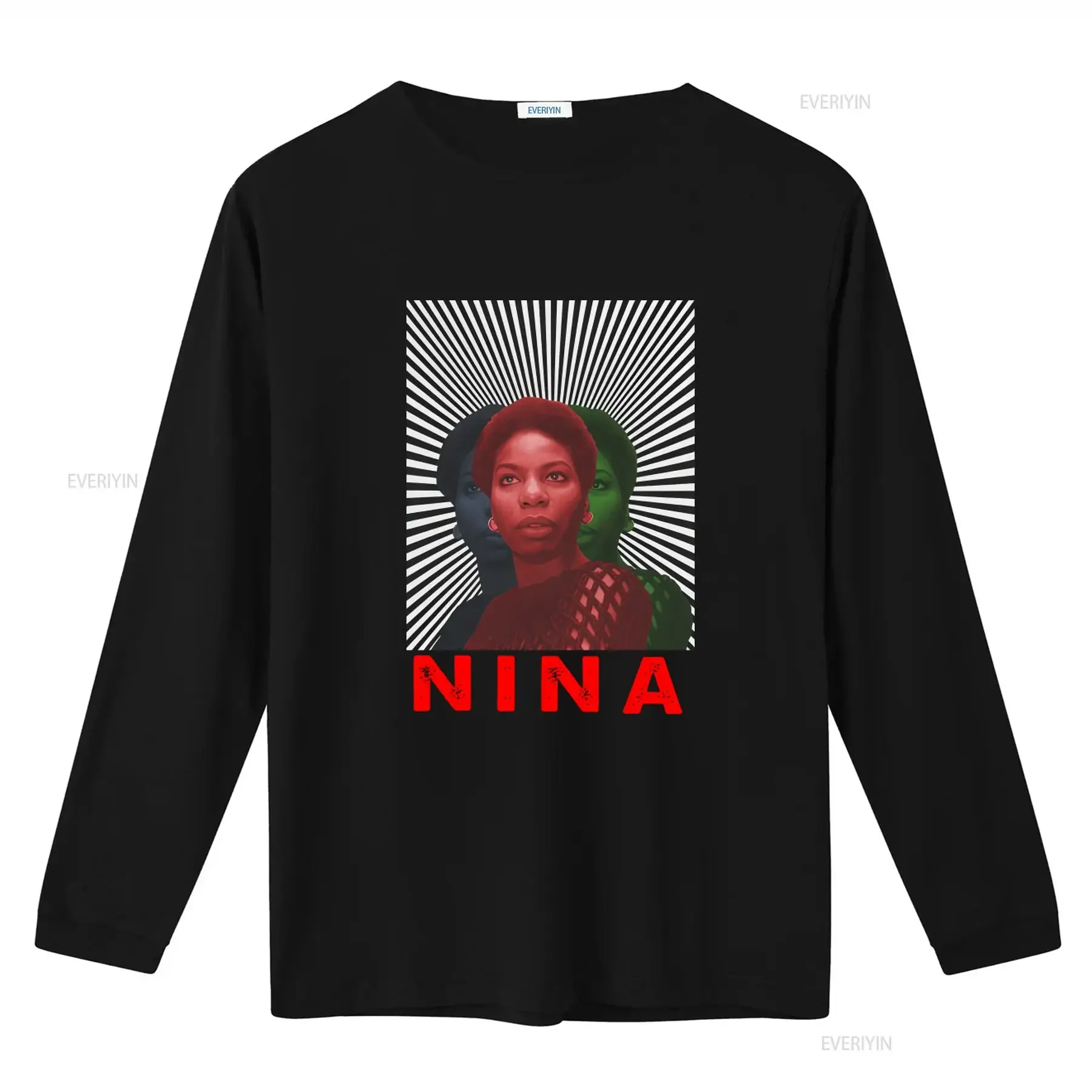 Nina Simone Red Black and Green T Shirt History Music Iconic Soul Singer Pianist Songwriter Tribute vintage Washed