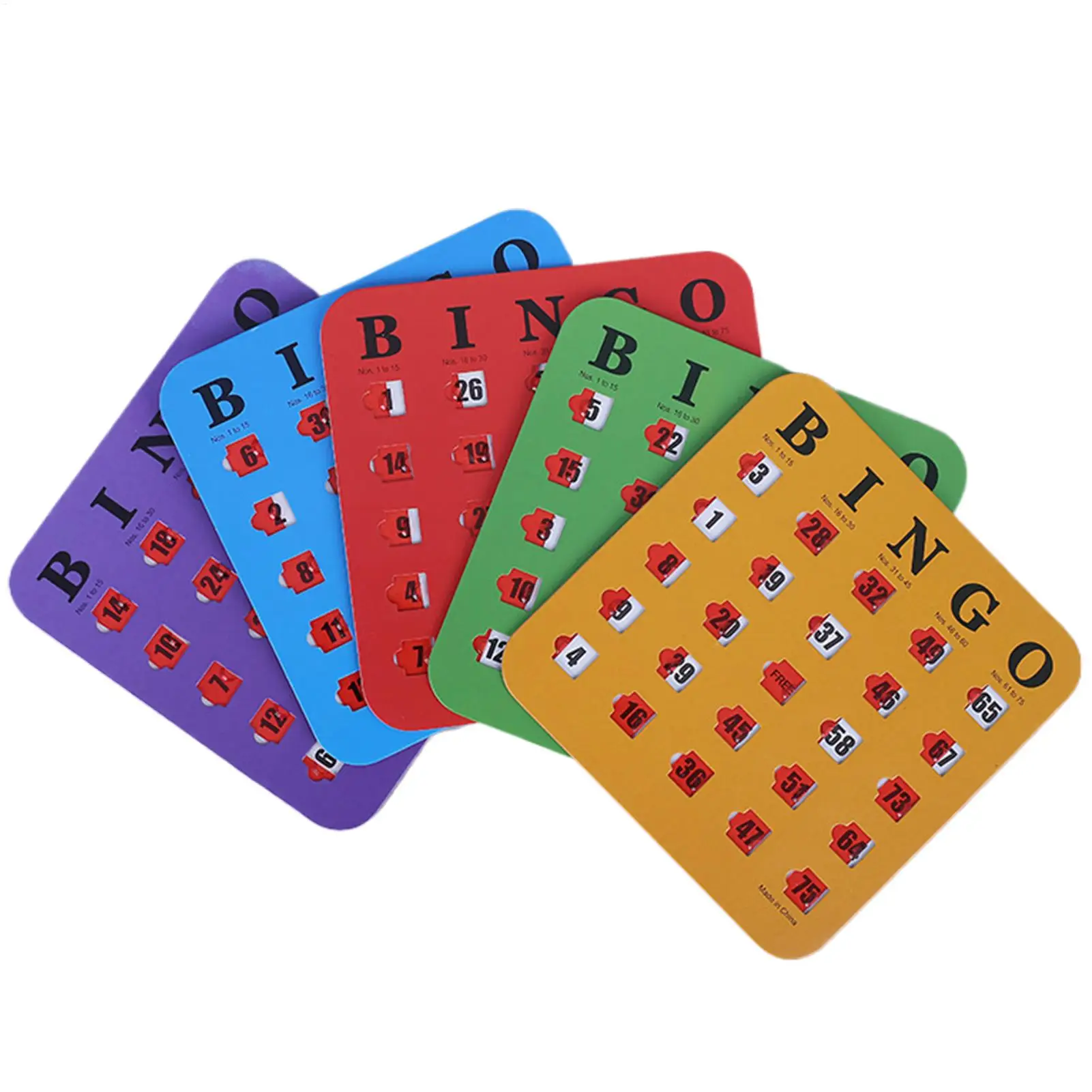 Bingo Cards Reusable Fingertip Logic Thinking Party Game 5Pcs/set Shutter Slide Bingo Cards Fun Slide Fingertip Logic Thinking