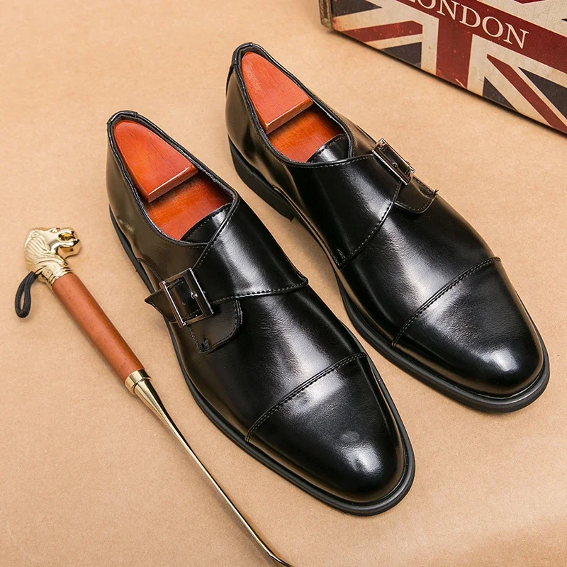 

Men's luxury brand casual shoes, classic pointed scalp shoes, formal business oxford leather shoes, wedding office slip-on shoes