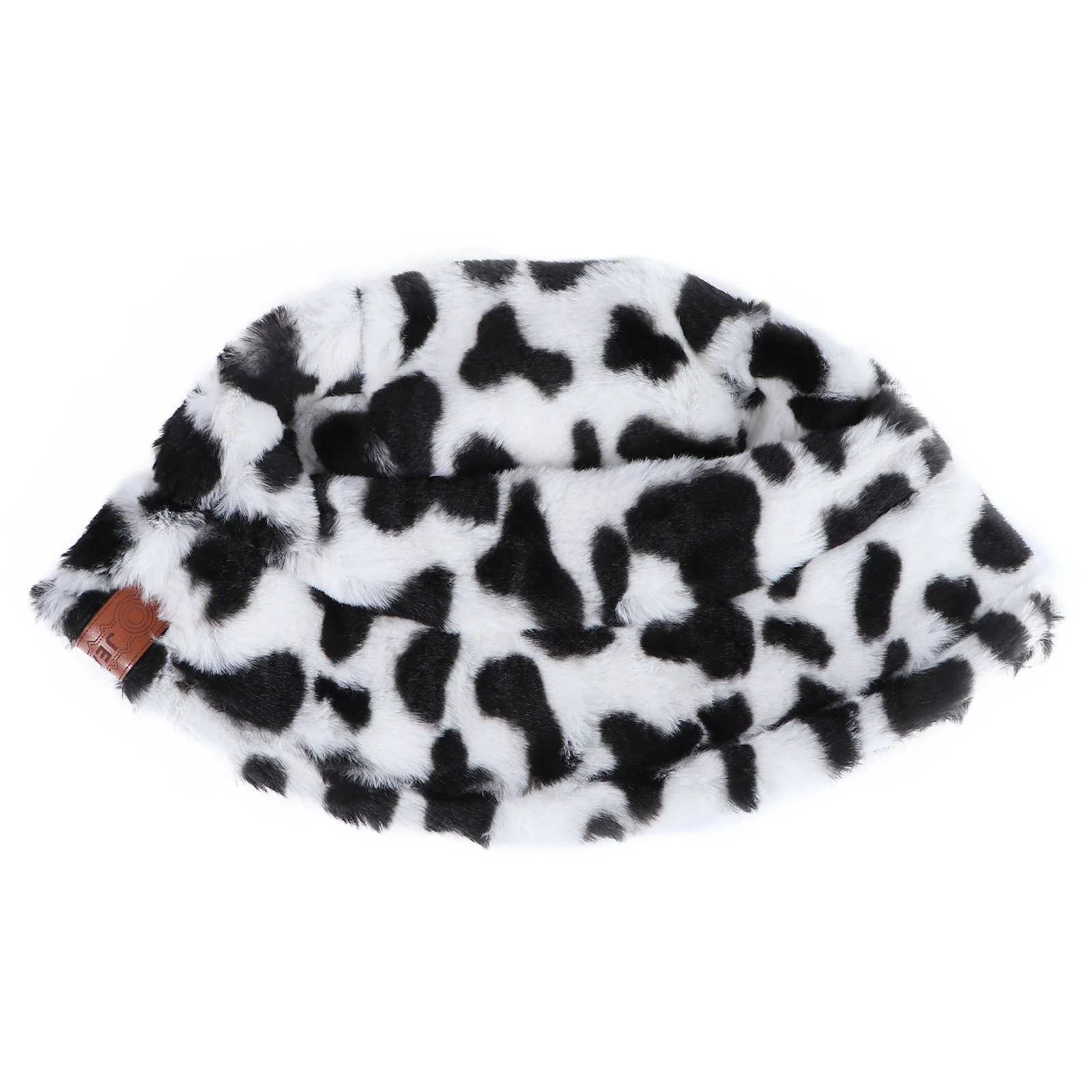 

Decoration Cow Bucket Hat Fur Fisherman Fashion Warm Plush Thermal Women Cap Miss