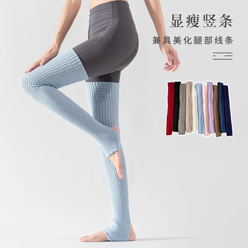 Calentadores de Piernas para Yoga hasta el Muslo para Mujer con Protección para las Piernas, Cubrepiernas Largos, Calcetines hasta la Rodilla con Estiramiento para los Pies
