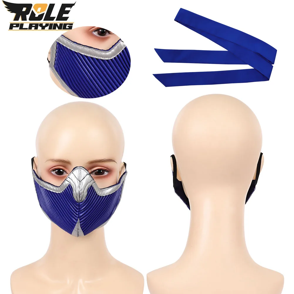 

Маска для косплея Китаны, головной убор, аксессуар для костюма из игры Mortal Kombat, повязка на голову, шарф, реквизит, женский костюм для маскировки, наряд для Хэллоуина и карнавала