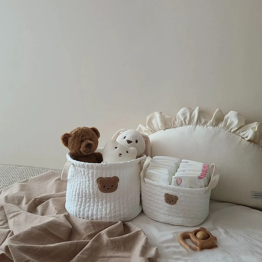 Bear Sorting Basket New Embroidered Baby Toys Storage Basket Baby Diaper Personalized Baby Shower Gifts