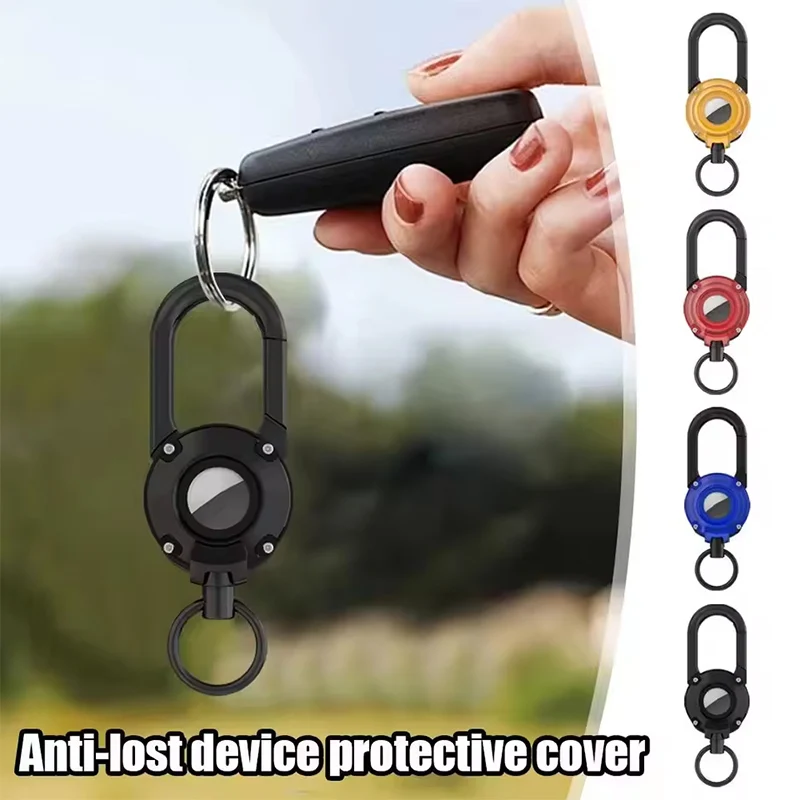 For Apple Airtag Protective Case Anti Loss Tracking Device Shockproof for Air tag Holder Hard PC Anti-Scratch with Keychain