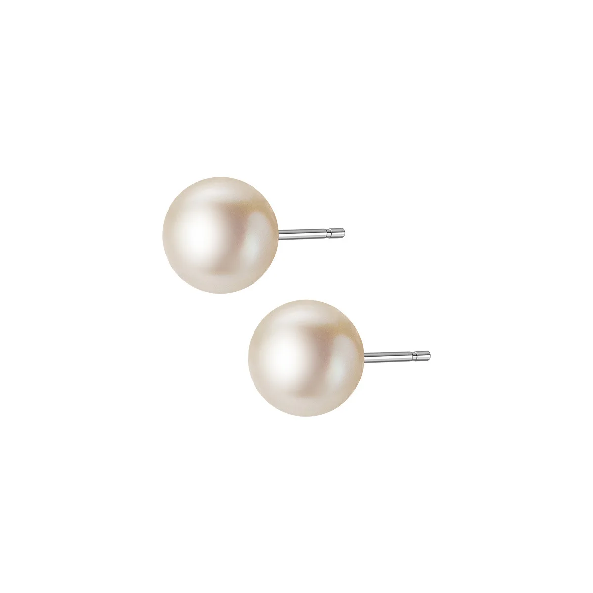 Natural Freshwater Pearls Bread Round Shape Simple Style Stud Earrings 925 Sterling Sliver Fashion Jewelry Hot Gift for Women