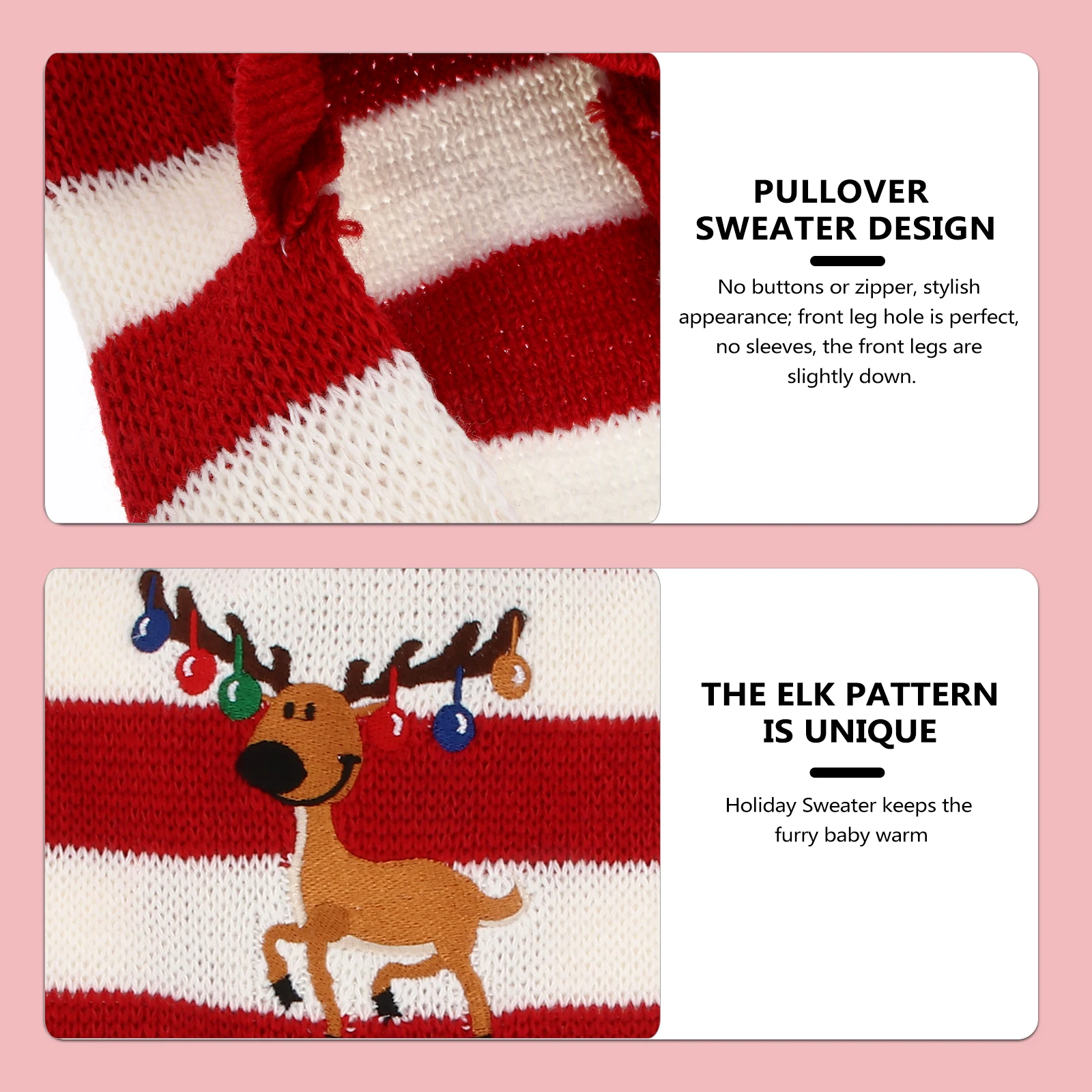 

Dog Sweater Winter Clothes for Small Christmas Costumes Pet Holiday Sweaters Reindeer Outfit Knitted
