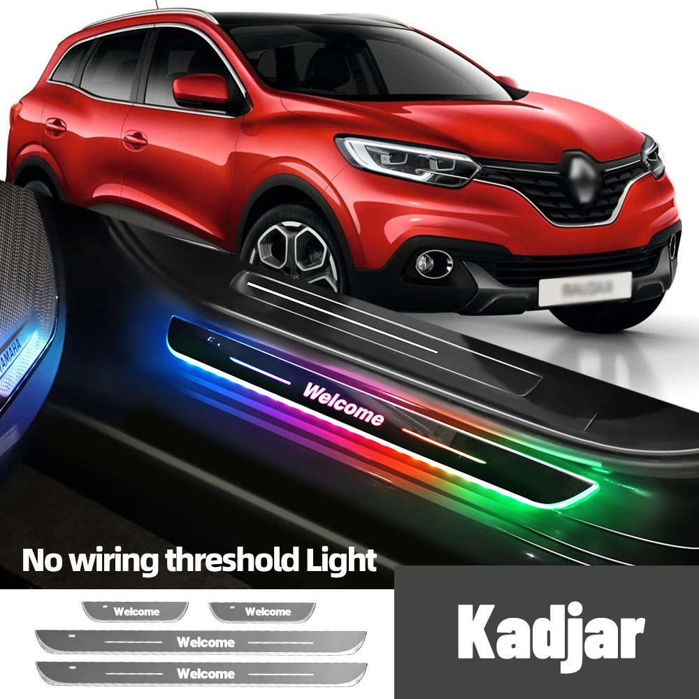 For Renault Kadjar 2015-2019 2016 2017 2018 Car Door Sill Light Customized Logo LED Welcome Threshold Pedal Lamp Accessories