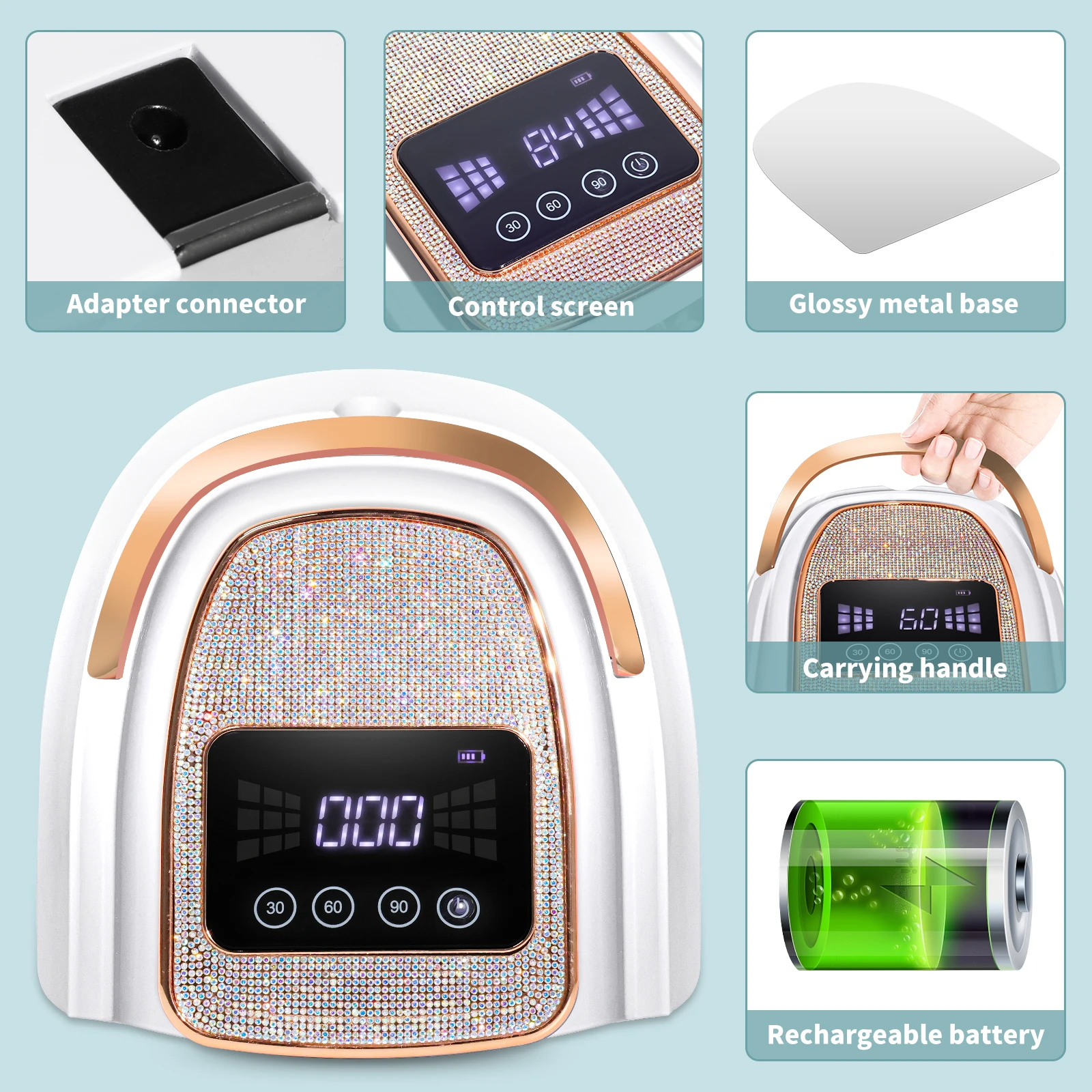 المهنية مسمار مجفف 30 LED قابلة للشحن الأشعة فوق البنفسجية مسمار مصباح هلام مسمار البولندية مجفف مانيكير علاج مصباح لمسمار الفن الأشعة فوق البنفسجية ضوء أداة