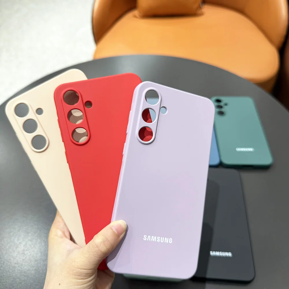 Para Samsung Galaxy A56 A55 funda de silicona suave para A35 A26 A25 A15 A54 A34 A24 A14 A06 A16 A36 carcasa de TPU líquida de tacto sedoso