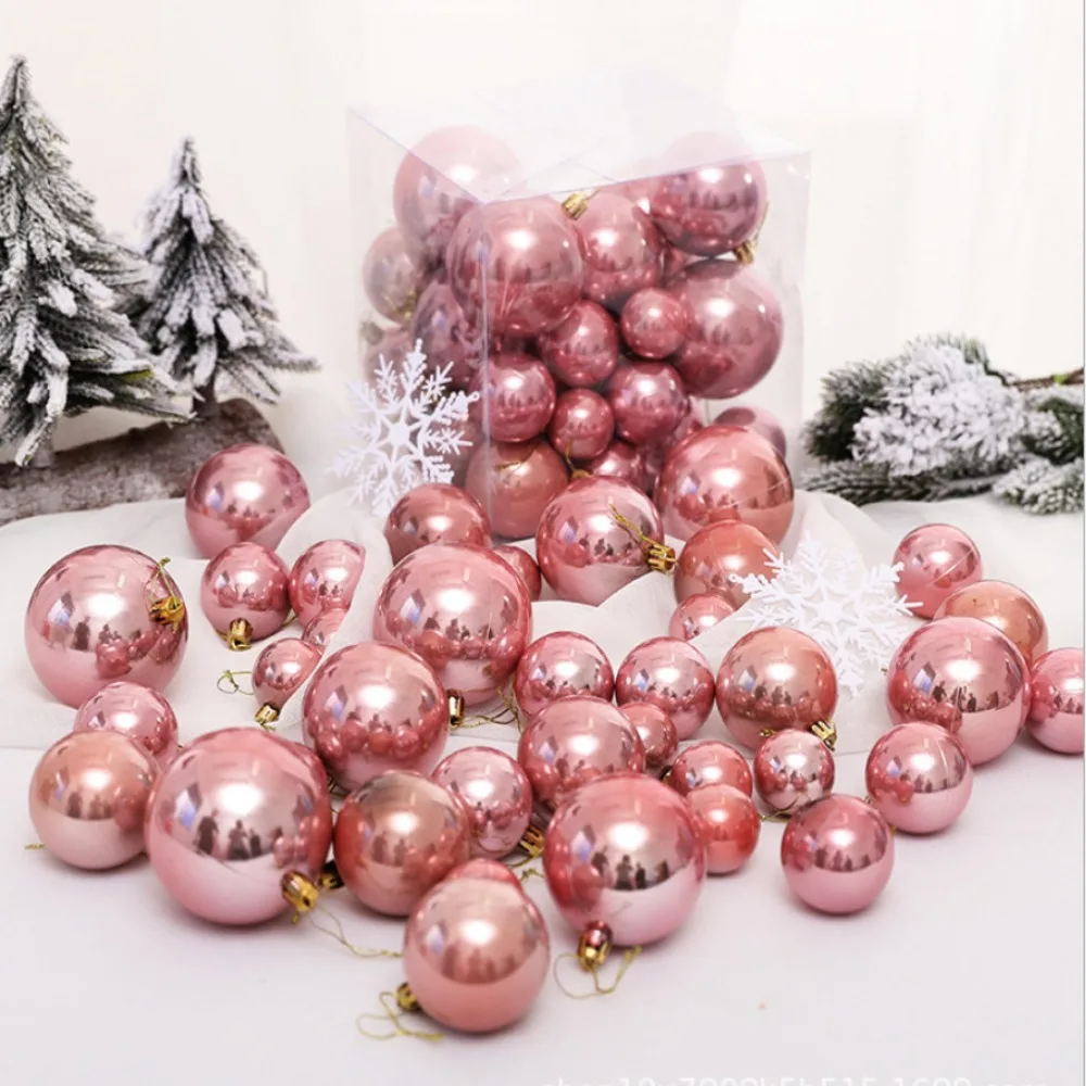 Cute 37pcs Christmas Ball Pearl Color Gift Crafts Christmas Pendant Multi Color Toy Hanging Ornament Ball Festival