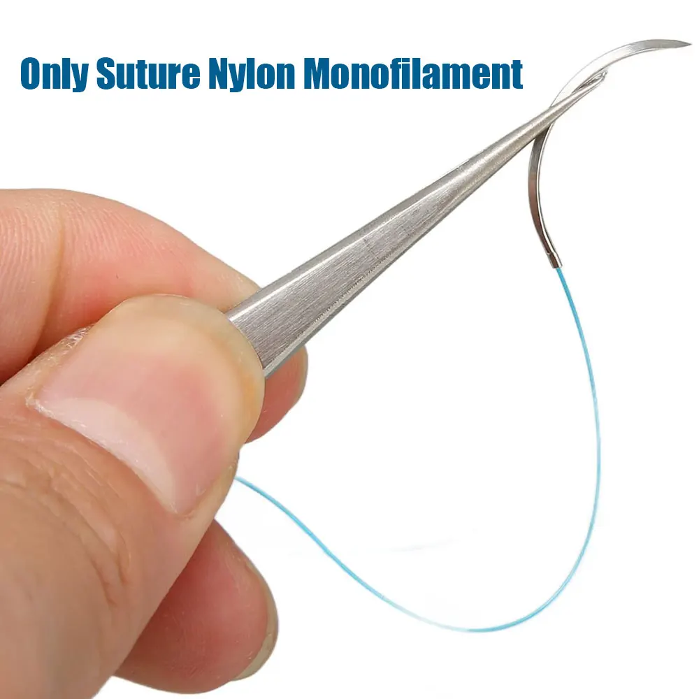 12Pcs 75cm 4/0 Disposable Non Absorbable Suture Nylon Monofilament for Teaching Exercises Suture Monofilament Accessories