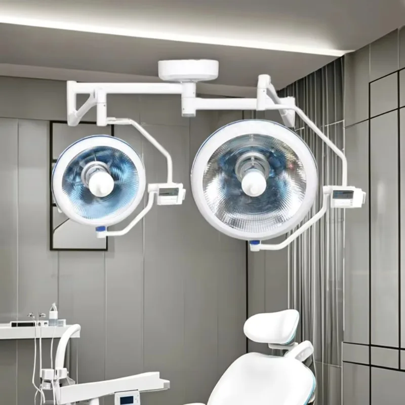 Luxury Double Dome Surgical Lamp OT Ceiling Light Integral Halogen Reflection Shadowless Operation Dental Use Metal Material