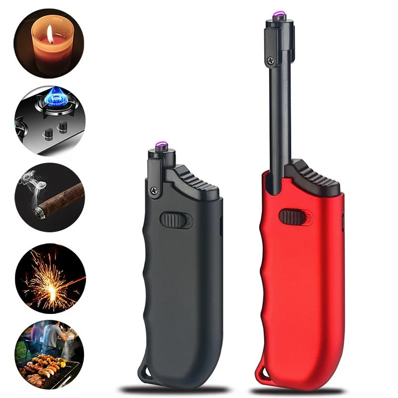 

Rechargeable Plasma USB Telescopic Lighter, Outdoor Kitchen, Windproof Single Arc Lighter, Flameless Cooking Tool, New