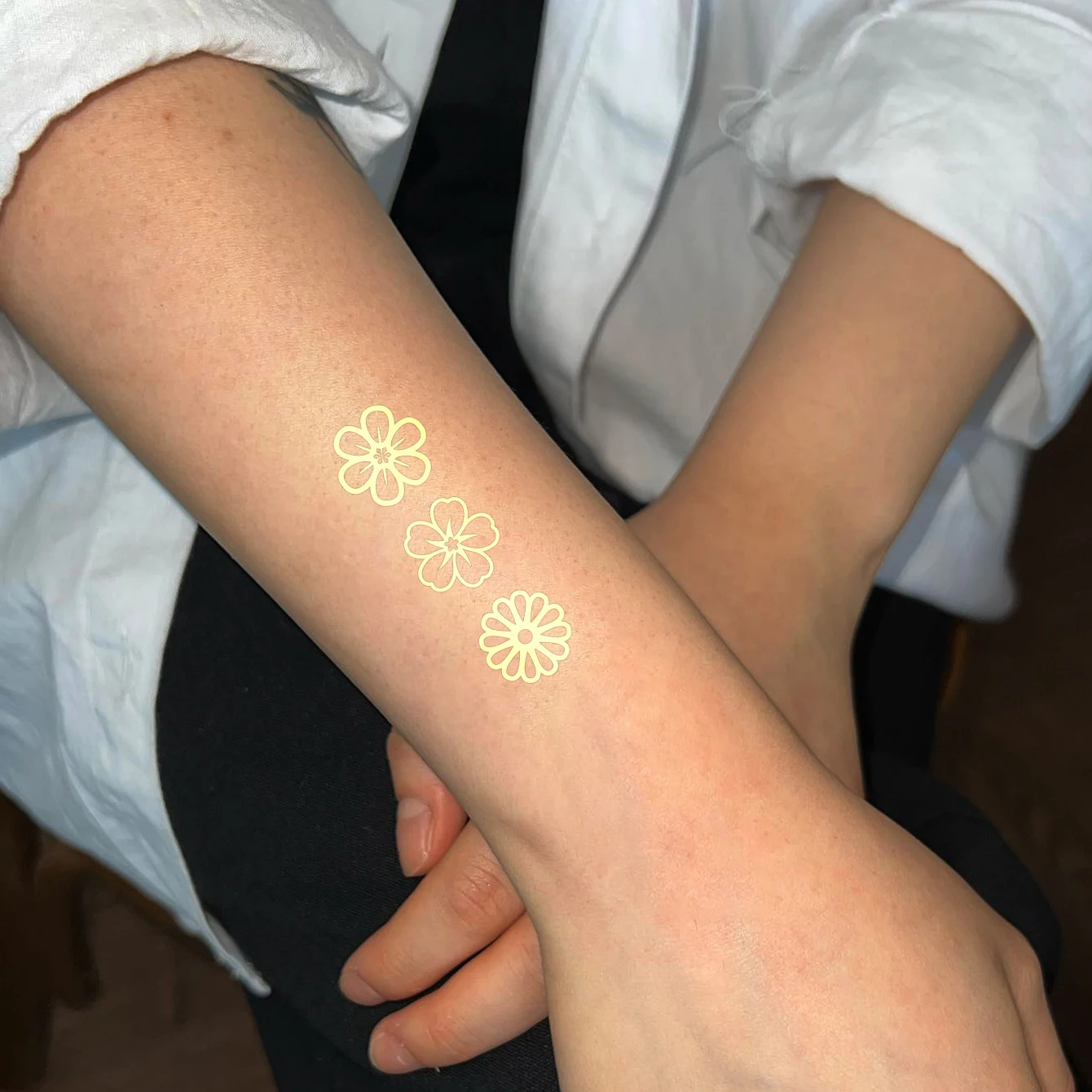 6pcs Boho Metallic Gold Temporary Tattoo Stickers Hollow Out Design Small Pattern Arm Fake Tatto Flash Party Decor Body Art