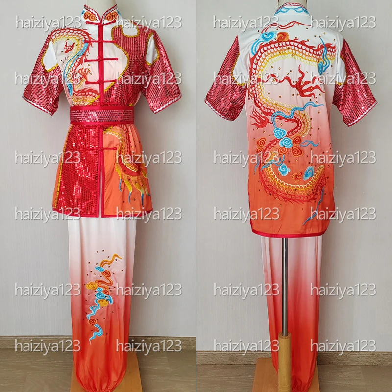 

Униформа ушу с вышивкой дракона, одежда для кунг-фу, костюм для боевых искусств, костюм Чанцюань для мужчин, женщин, взрослых, девочек, мальчиков, детей, унисекс