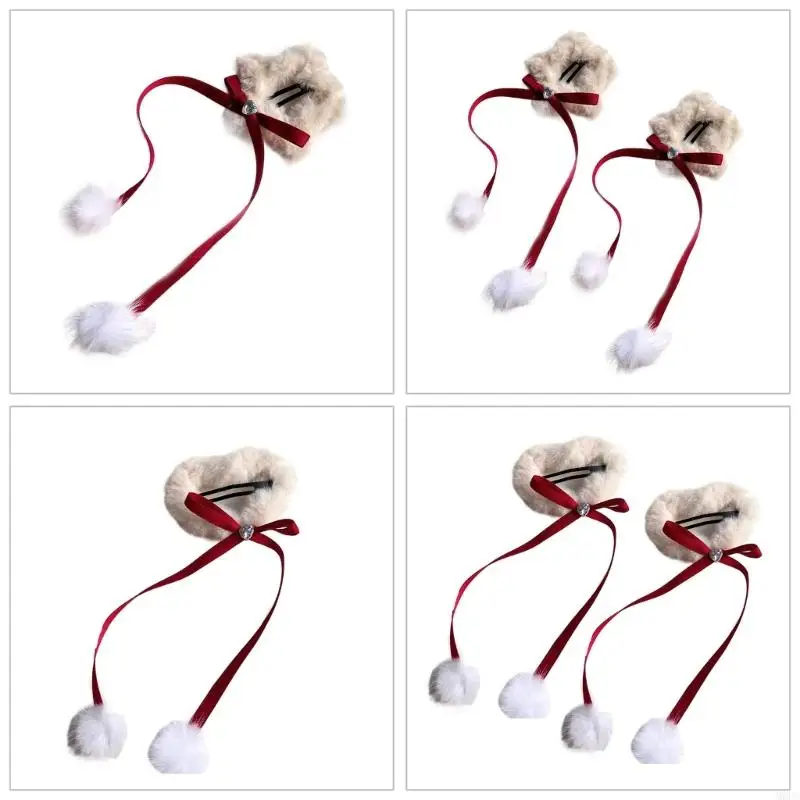 

M6CC Princess at Large Furry Star Hair Clip Kids Headdress Girls Handmade Hairpin