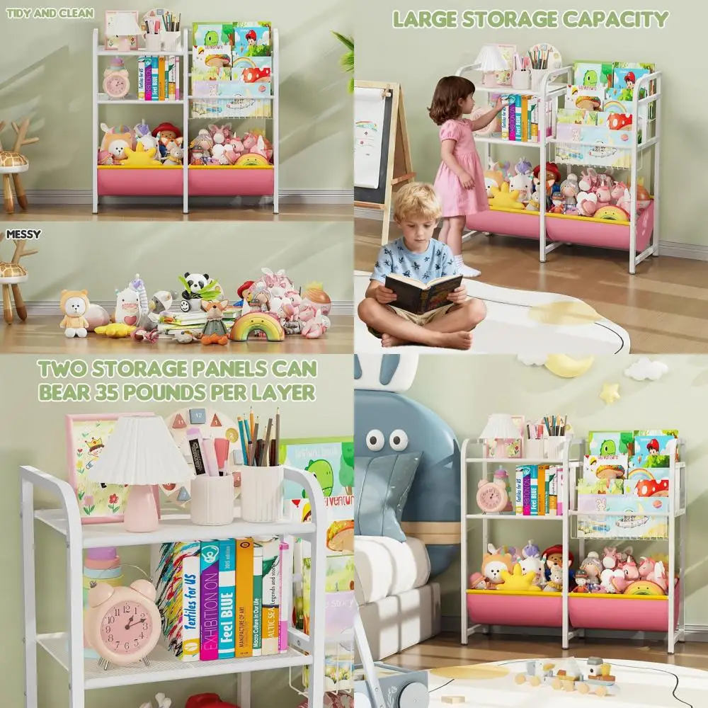

3-Tier Kids' Book and Toy Organizer, Montessori-Inspired Storage for Nurseries and Playrooms