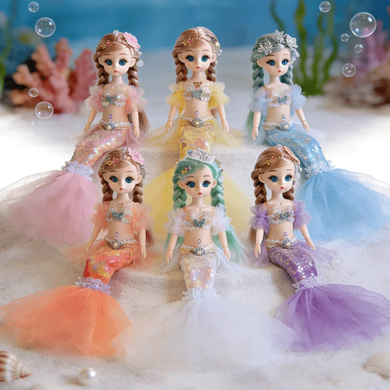 12 pouces sirène princesse Ariel poupée habiller ensemble de jeu avec robes de mariée enfants semblant jouer boîte-cadeau pour anniversaire noël
