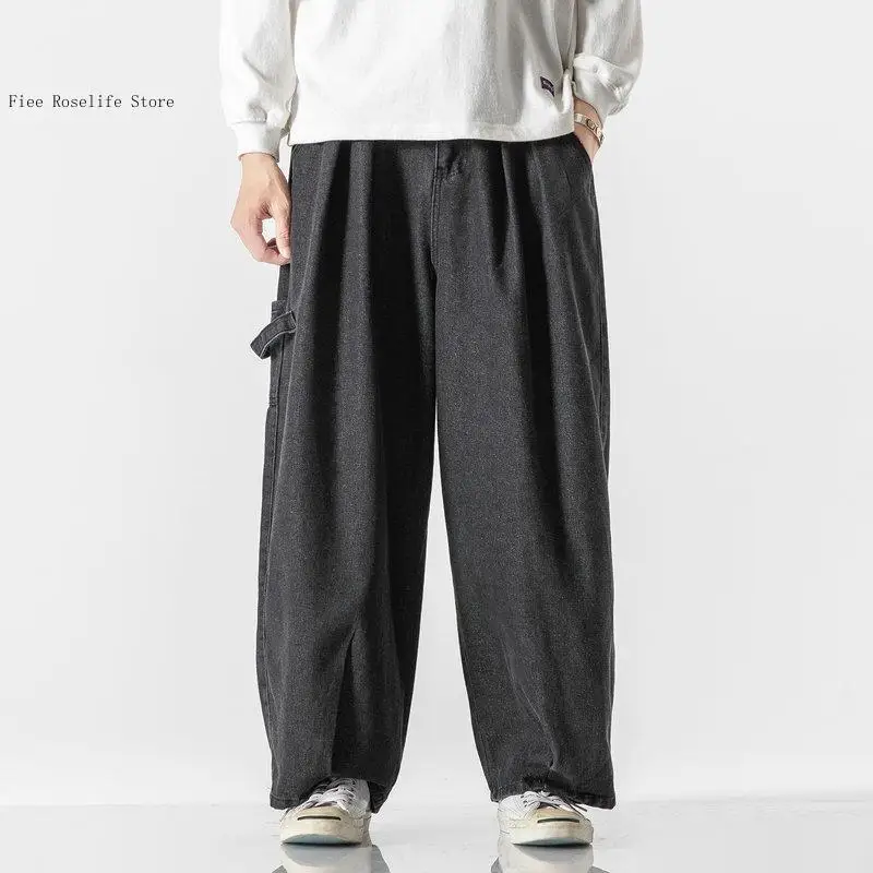 Spring Autumn Trousers Casual Baggy Denim Harem Joggers Pants Sweatpants Streetwear Men