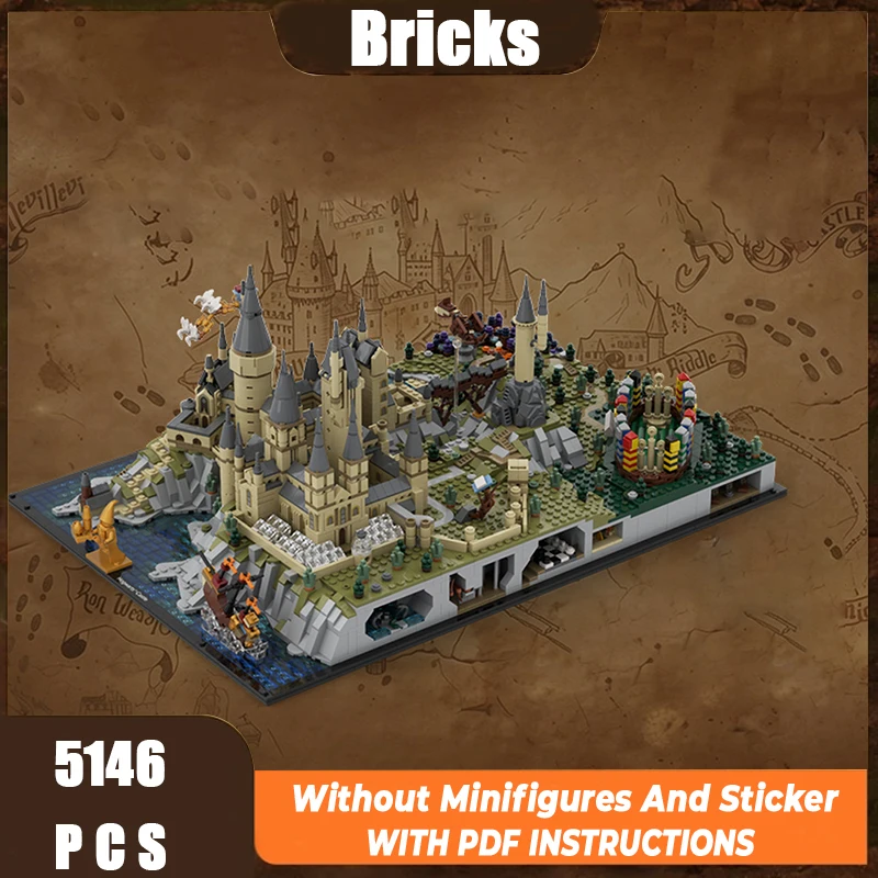 

Новый конструктор MOC: Модульная модель замка Хогвартс из фильма «Волшебные истории», детский набор для самостоятельной сборки