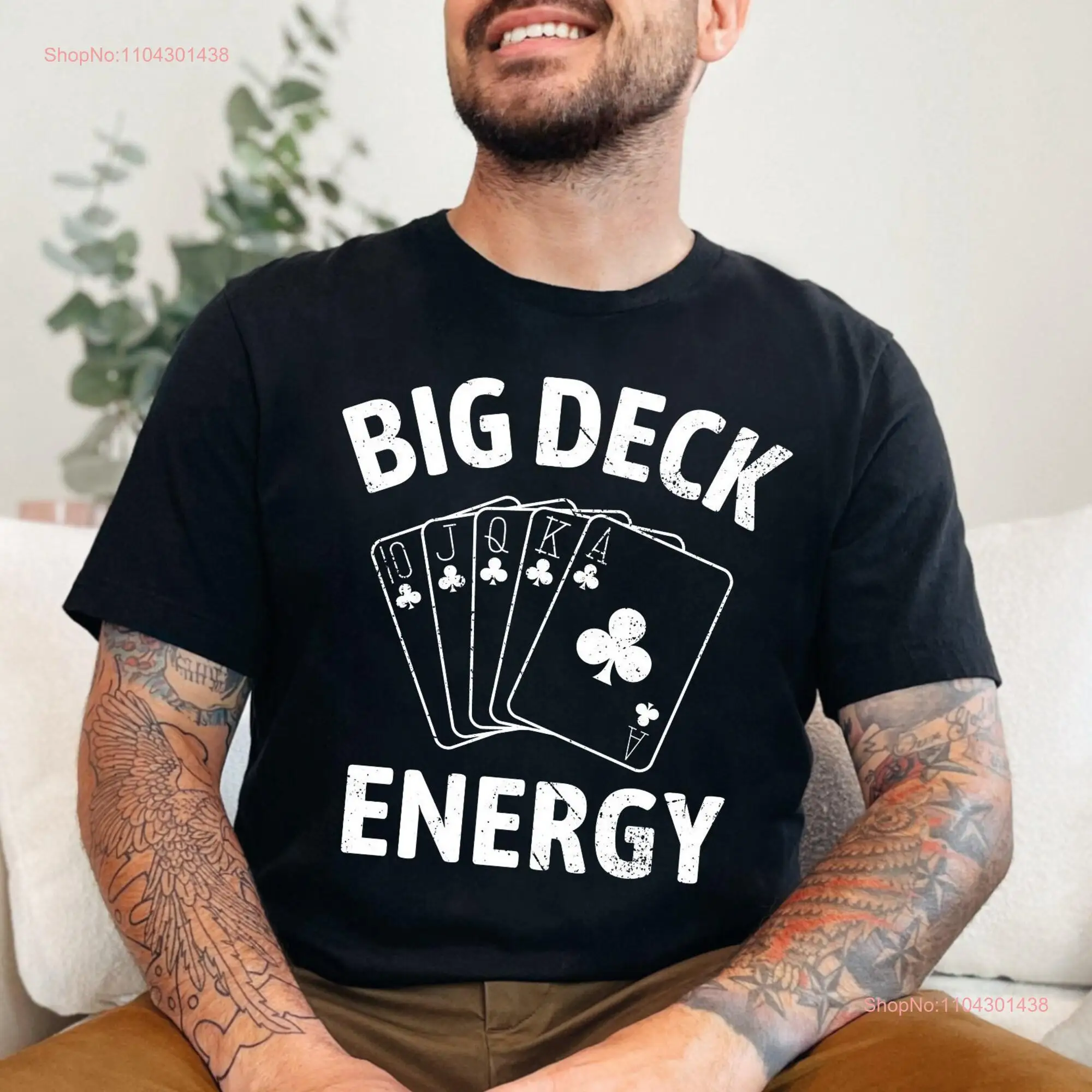 Poker T Shirt NighT for Husband Gambling Casino Funny Player Men's Big Deck Energy long or short sleeves