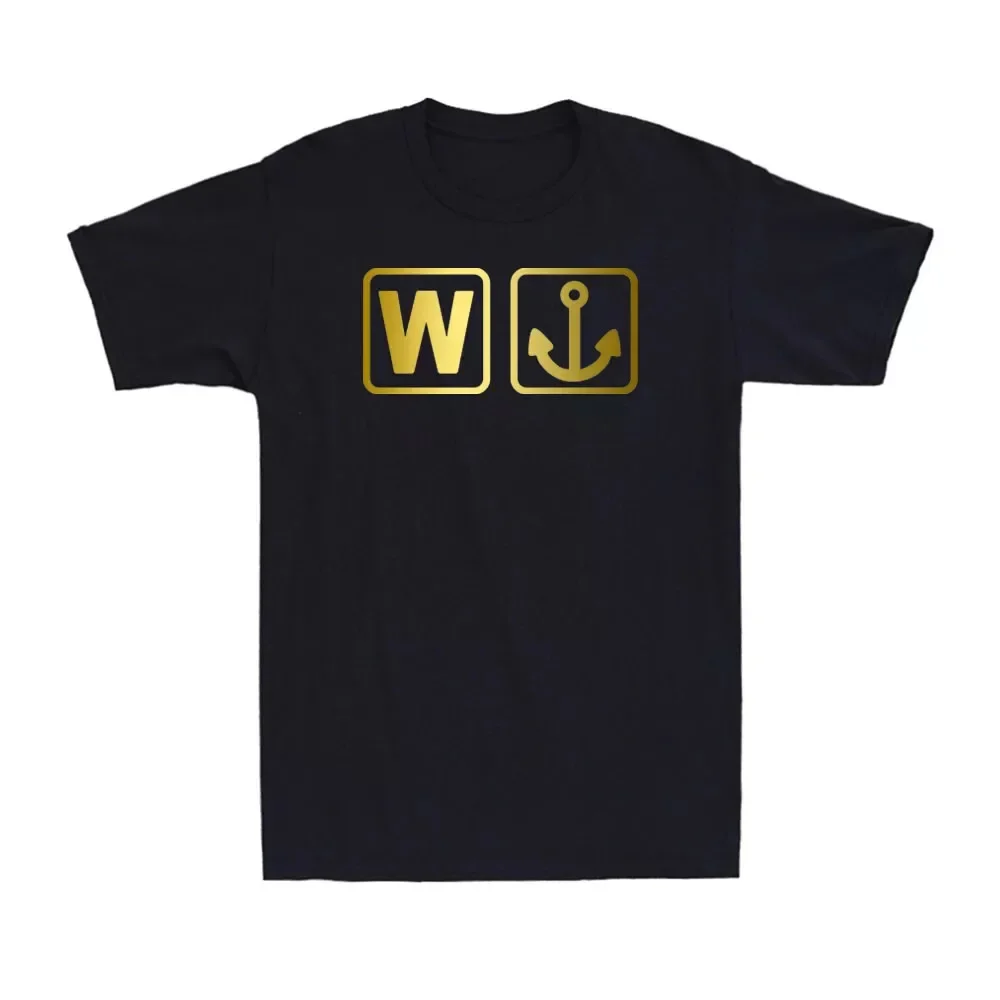 W Anchor Funny Wanker Anchor Slogan Gift Vintage Men's Cotton T-Shirt T-shirt