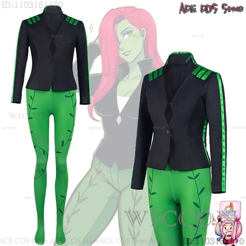 Poison Cosplay Ivy Ive Pamela Isley Costume Villain TV Outfit Pants Suit Anime Style 2024 Halloween Women Party Sexy Clothes