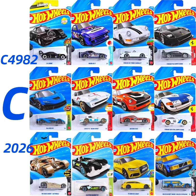 2026c original rodas quentes carro meninos brinquedos 1/64 diecast audi rs6 porsche 911 turbo ferrari 365gbtb mazda chevy camaro mclaren presente