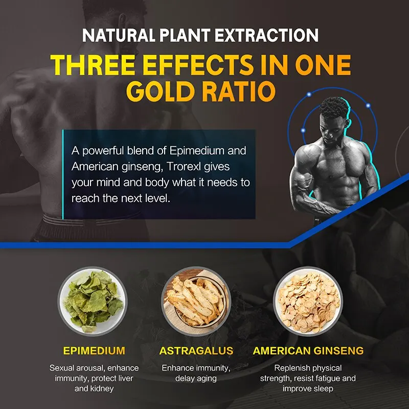 مكمل معزز للرجال، تحسين مستوى الطاقة، التحمل والقدرة على التحمل كبسولات مع الجينسنغ الابيميديوم الطبيعي - بدون تأثير جانبي #5