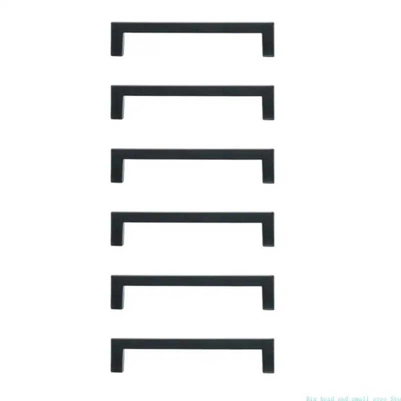 581C Black Pull Handle Cabinet GriP Pack of 6 for Cabinet Fronts & Storage Cupboards