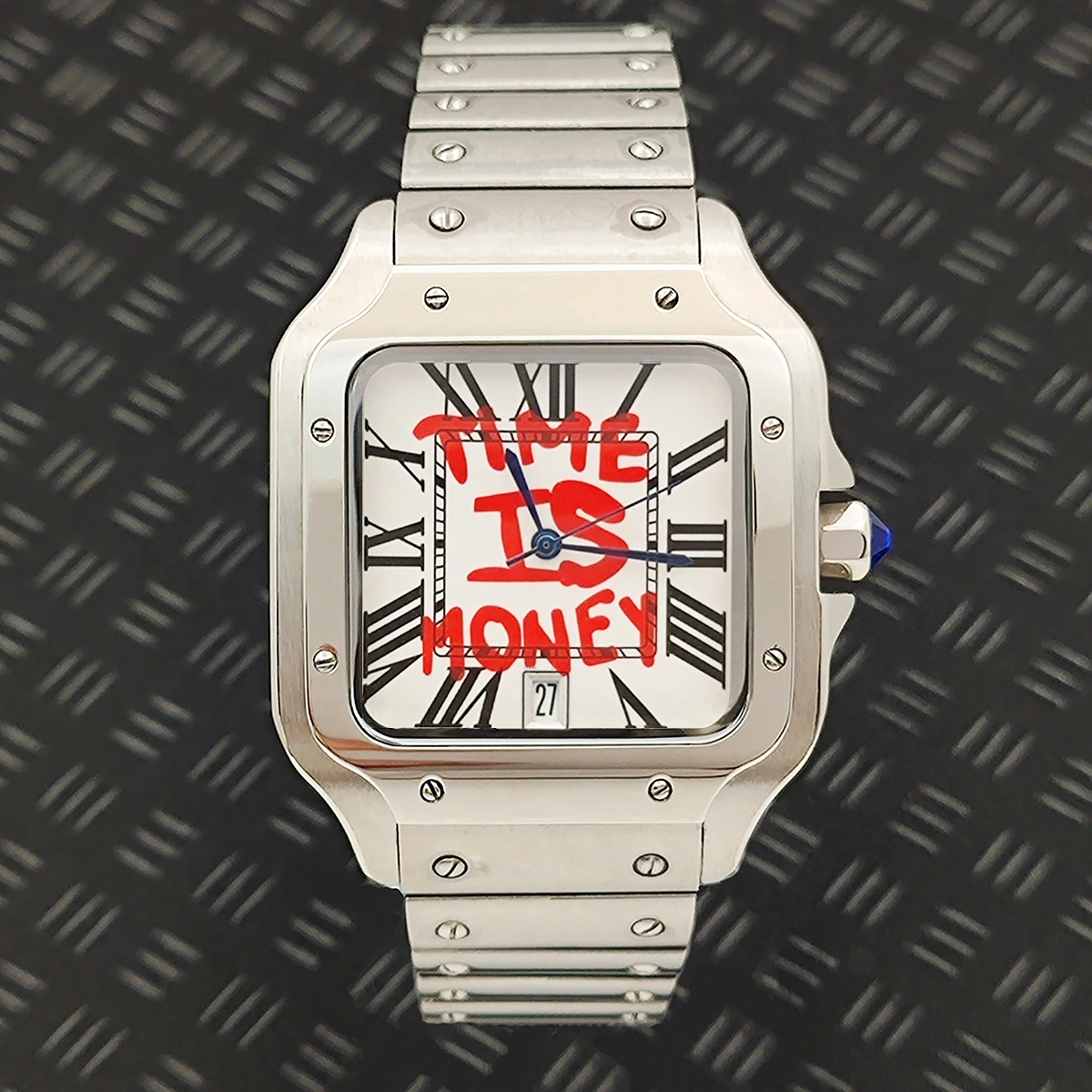 38 مللي متر NH35 حافظة مربع الطلب NH35 ساعة الفولاذ المقاوم للصدأ ساعة شعار مخصص ساعة رجالية ساعة أوتوماتيكية NH35 ساعة يد تعمل بالحركة #3