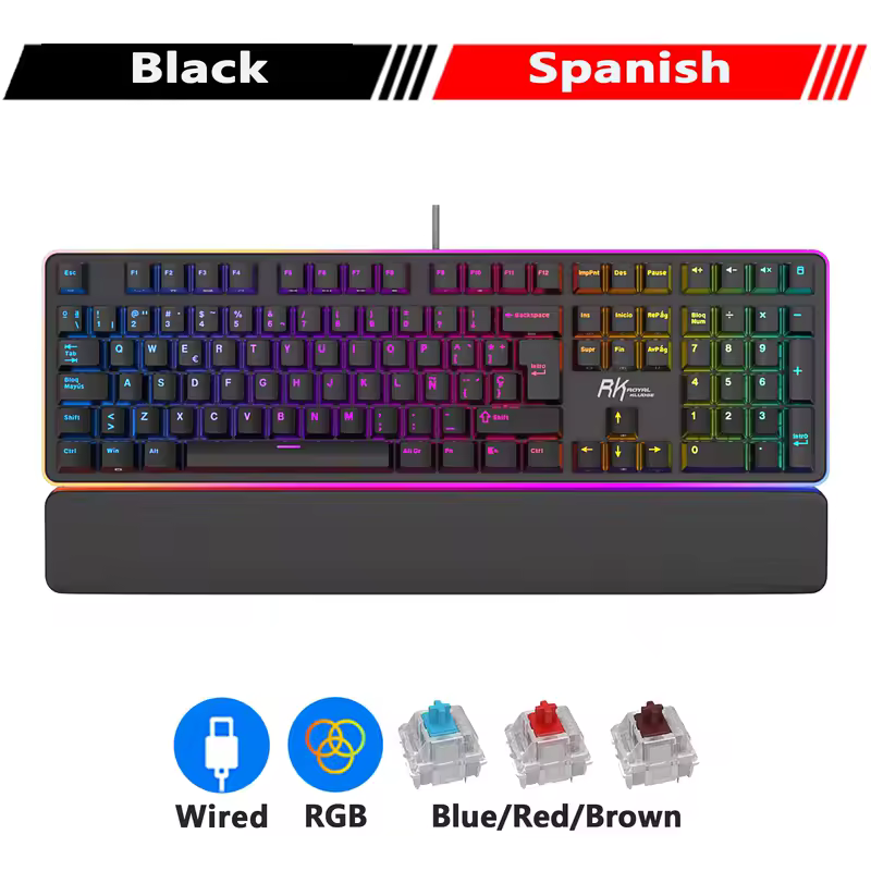 RK ROYAL KLUDGE RK918 RGB Backlight Wired Gaming Mechanical Keyboard 108 Keys Anti-Ghosting with Large LED Sorrounding Side Lamp - Image 11
