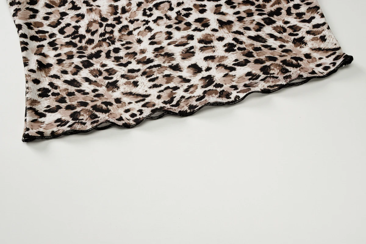 Hugcitar Leopardenmuster V-Ausschnitt Sexy Slips Krawatte Schleife Rückenfrei Crop Camis Top Sommer Damenmode Y2K Outfits Strand Urlaub Club – Detail 5