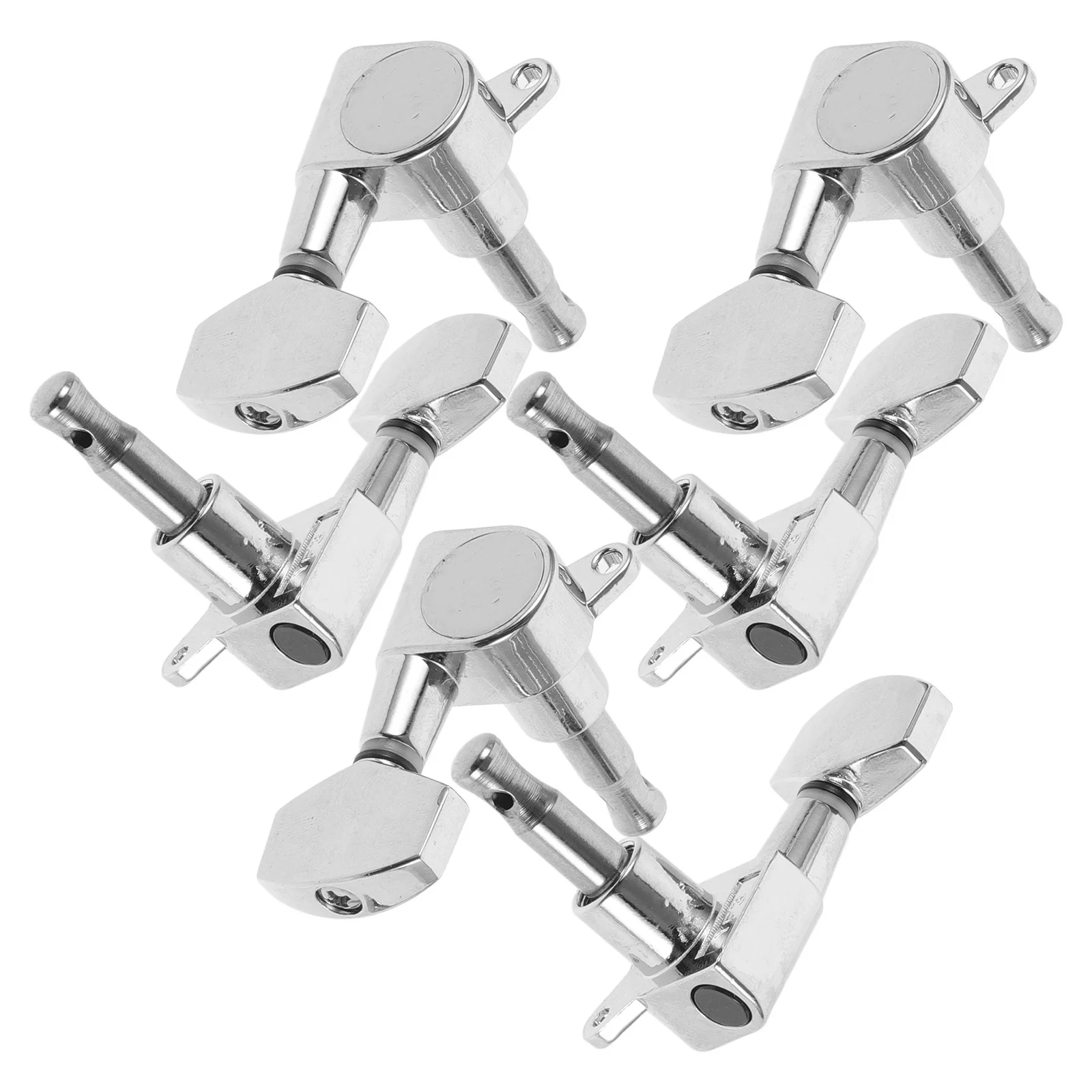 

6pcs Locking Guitar Tuners Precise Tuning Pegs Full Closed Design For Acoustic Classical Electric Guitars Easy Install Chrome