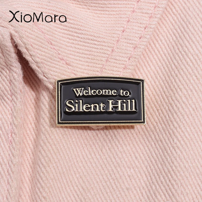 Horrors piel willkommen zu Silent Hill Emaille Pin cool Anime Spiel Brosche Revers Rucksack Abzeichen Mode Schmuck Geschenke für Freunde