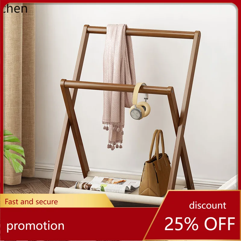 

HXL foldable floor-standing coat rack for clothes, space-saving, non-solid wood storage rack