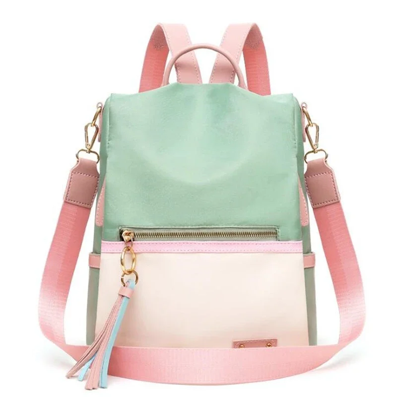 Fashion Backpack ,Women Candy Color Shoulder Bag, Oxford Cloth School Bag For Children, Travel Knapsack Bag