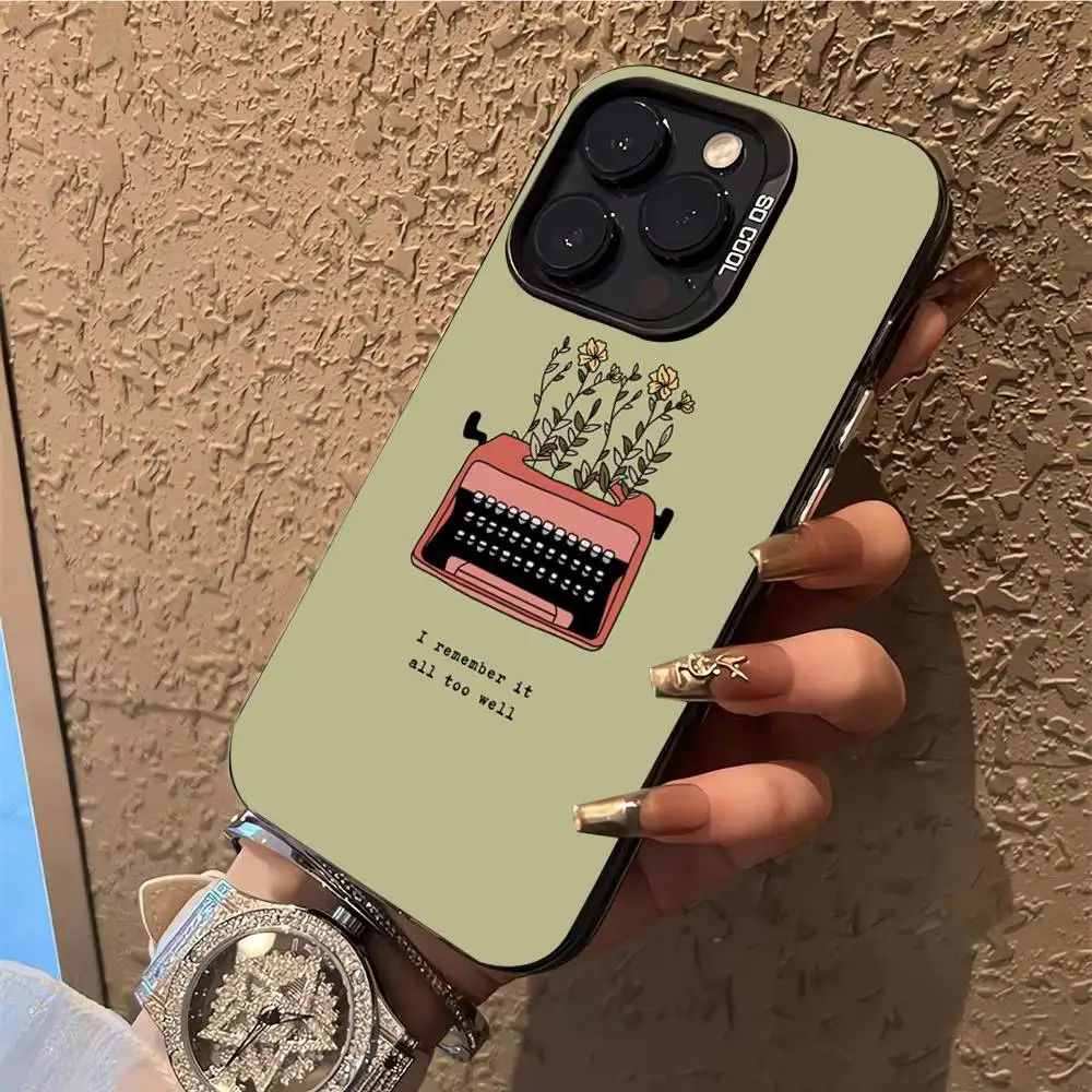 حافظة هاتف All Too Well Lyrics لهاتف iPhone 17,16,15,14,13,12,X,8,Pro,Max,Plus,E,SE4,Air,Mini IMD أسود غير لامع