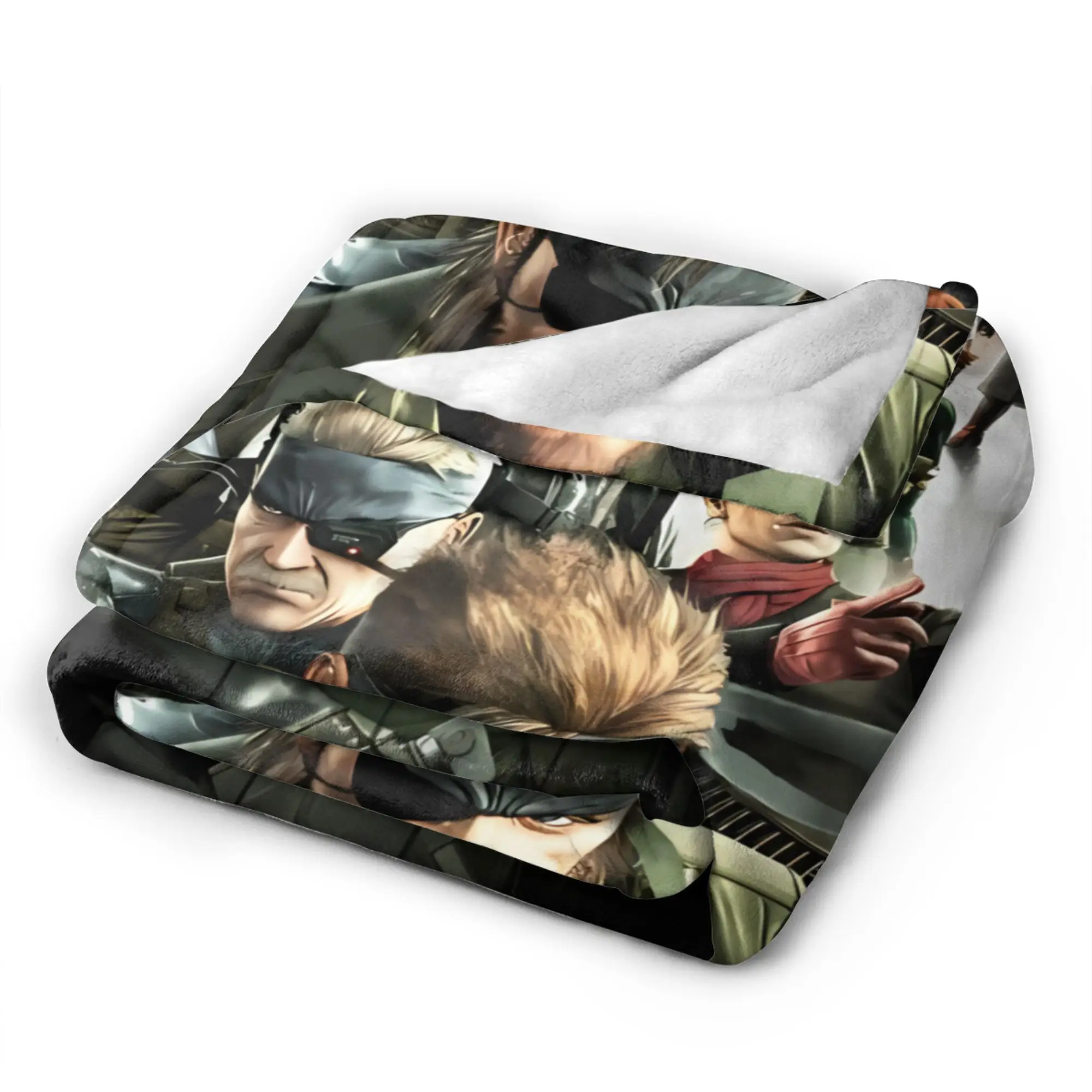 Metal Gear Solid Game Blanket  Super Warm Aesthetic Plush Throw Blanket For Students Bedroom Flannel Bedspread Bed Cover