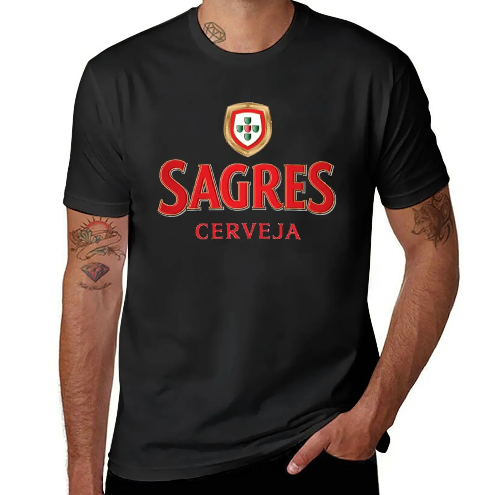 New Sagres Beer T-Shirt black t shirt quick drying t-shirt black t-shirts for men