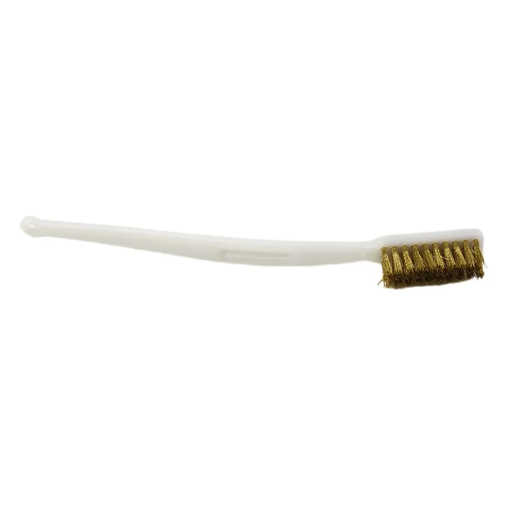 5PCS Brass Wire Brush Remove Rust Brush For Industrial Devices Polishing Cleaning Home Clean Tools Kits Plastic Handle