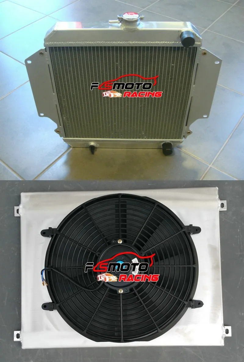 Aluminum Radiator+Shroud+Fan For 1984-1998 SUZUKI Chevy Samurai SJ413 SJ410 1.3L MT